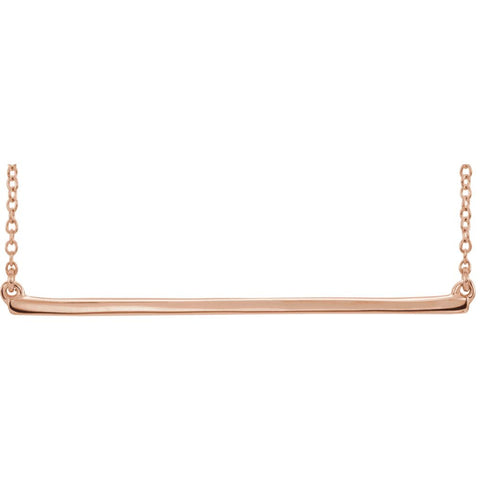 14k Rose Gold Straight Bar 18" Necklace 14k Rose Gold Straight Bar 18" Necklace