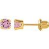 Pink CZ Piercing Earrings in 14K Yellow Gold Pink CZ Piercing Earrings in 14K Yellow Gold