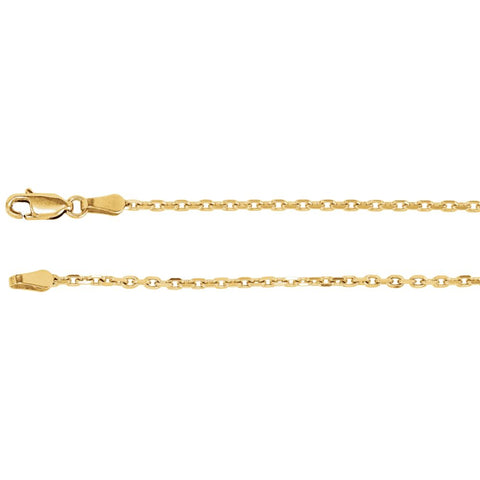 14k Yellow Gold 2mm Diamond-Cut Cable 16" Chain