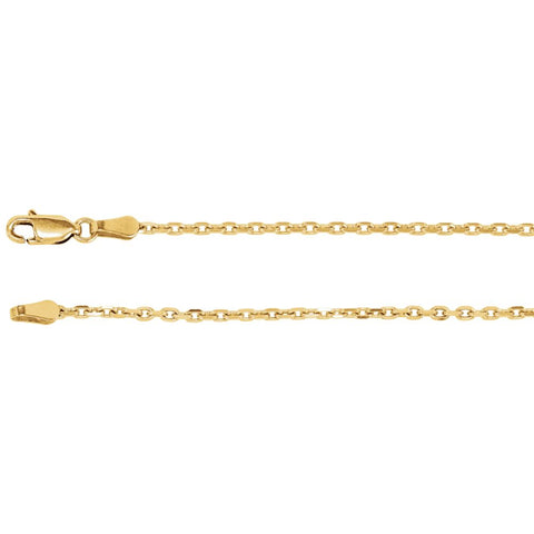 14k Yellow Gold 2mm Diamond-Cut Cable 18" Chain 14k Yellow Gold 2mm Diamond-Cut Cable 18" Chain