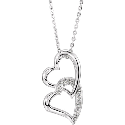 Sterling Silver Sisters by Heart Necklace