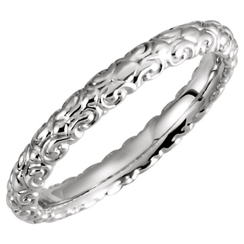 14k White Gold Sculptural-Inspired Band Size 6