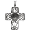 Sterling Silver Cross Pendant with Ancient Roman Glass Design Sterling Silver Cross Pendant with Ancient Roman Glass Design