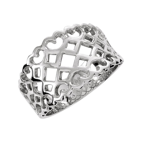 14k White Gold Freeform Ring, Size 6 14k White Gold Freeform Ring, Size 6