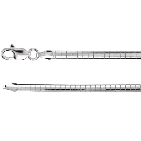 Sterling Silver 3mm Domed Omega Chain Sterling Silver 3mm Domed Omega Chain
