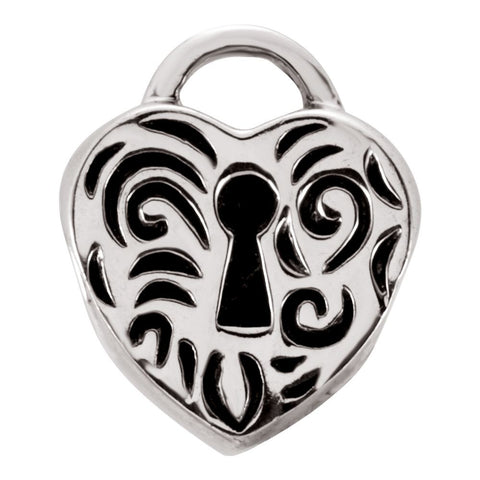 Sterling Silver 12mm Heart Locket Bead Sterling Silver 12mm Heart Locket Bead