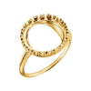 13.00 mm Coin Ring Mounting in 14K Yellow Gold (Size 6)