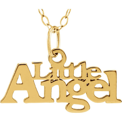14k Yellow Gold "Little Angel" Pendant with 15" Chain 14k Yellow Gold "Little Angel" Pendant with 15" Chain