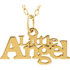 14K Yellow Gold "Little Angel" Pendant With 15-Inch Chain