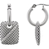 Pair of 1/4 CTTW Rectangular Pierced Hoop Earring in 14k White Gold Pair of 1/4 CTTW Rectangular Pierced Hoop Earring in 14k White Gold
