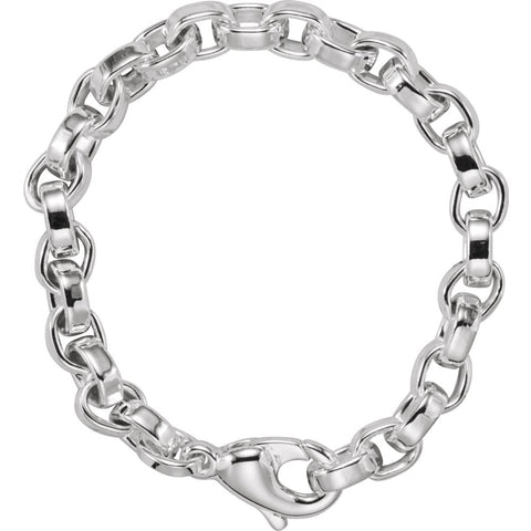 Sterling Silver 6.75mm Flat Cable 7" Chain Sterling Silver 6.75mm Flat Cable 7" Chain
