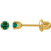 24K Yellow Gold Plated Stainless Steel Solitaire "May" Birthstone Piercing Earrings 24K Yellow Gold Plated Stainless Steel Solitaire "May" Birthstone Piercing Earrings