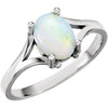 14K White Gold Opal Ring (Size 6)