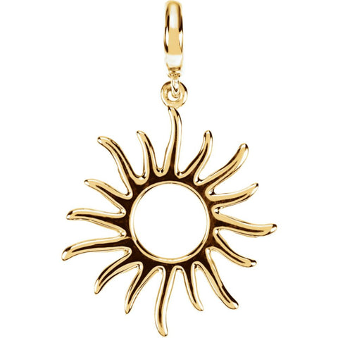 14k Yellow Gold 28.75x17mm Petite Sun Charm 14k Yellow Gold 28.75x17mm Petite Sun Charm