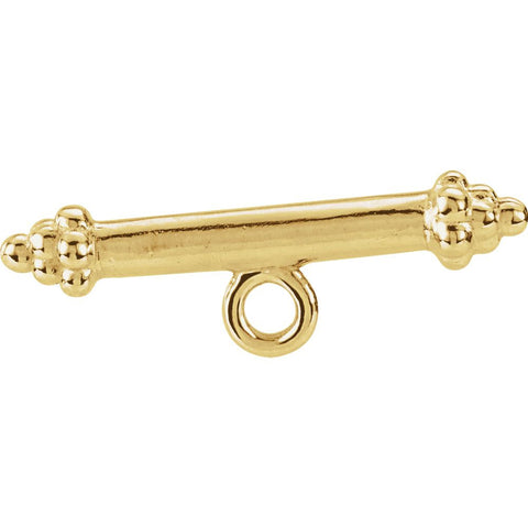 14k Yellow Gold 13.5mm Granulated Toggle Bar 14k Yellow Gold 13.5mm Granulated Toggle Bar
