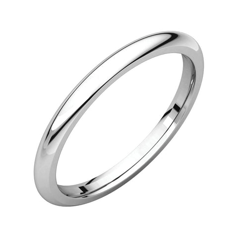 Sterling Silver 2mm Comfort Fit Band, Size 4