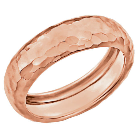 14k Rose Gold Hammered Ring Size 7 14k Rose Gold Hammered Ring Size 7