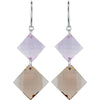 Sterling Silver Clear & Smoky Quartz Dangle Earrings Sterling Silver Clear & Smoky Quartz Dangle Earrings