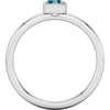 Sterling Silver Imitation Aquamarine Bezel Ring, Size 7