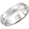 Comfort-Fit Design Wedding Band Ring in 14k White Gold ( Size 11 )