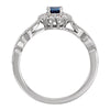 14k White Gold Blue Sapphire & 1/3 CTW Diamond Ring, Size 7