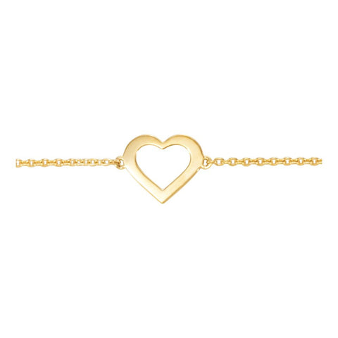 14k Yellow Gold Heart Design Bracelet