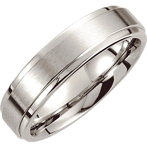 Cobalt 6mm Satin Finished Ridged Band Size 10 Cobalt 6mm Satin Finished Ridged Band Size 10