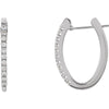 Pair of 1/3 CTTW Diamond Hoop Earrings in 14k White Gold