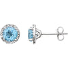 Sterling Silver Sky Blue Topaz & 0.01 ctw. Diamond Earrings
