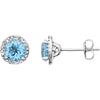 Sterling Silver Sky Blue Topaz & 0.01 ctw. Diamond Earrings Sterling Silver Sky Blue Topaz & 0.01 ctw. Diamond Earrings