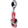 Sterling Silver 19.5x8mm Red Flip Flop Charm Sterling Silver 19.5x8mm Red Flip Flop Charm
