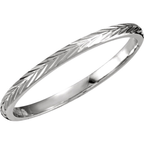 14k White Gold 2mm Hand-Engraved Comfort Fit Band Size 7 14k White Gold 2mm Hand-Engraved Comfort Fit Band Size 7