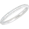 7/8 CTTW Diamond Eternity Wedding Band Ring in 14k White Gold ( Size 7.5 )