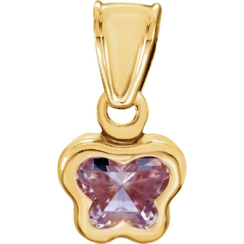 14k Yellow Gold June CZ Birthstone Pendant 14k Yellow Gold June CZ Birthstone Pendant