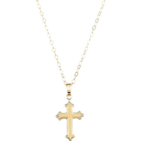 14k Yellow Gold Youth Cross Necklace 14k Yellow Gold Youth Cross Necklace