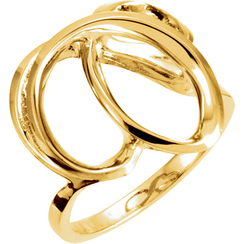 14k Yellow Gold Freeform Ring, Size 6 14k Yellow Gold Freeform Ring, Size 6