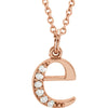 14k Rose Gold 0.03 ctw. Diamond Lowercase Letter "E" Initial 16-inch Necklace