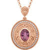 Diamond 18 Inch Sculptural Necklace in 14k Rose Gold
