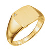 14k Yellow Gold 0.006 ctw. Diamond Men's Signet Ring, Size 11