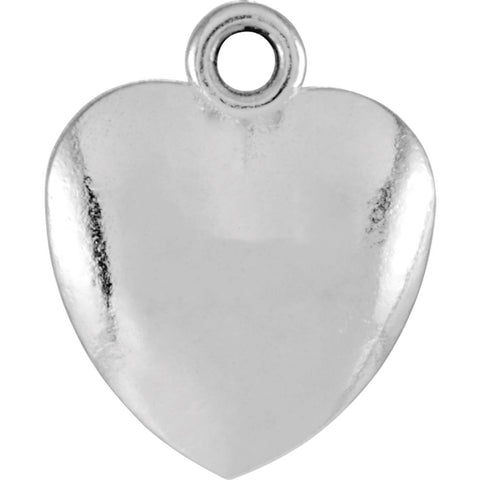 14k White Gold 10.85x8.9mm Puffed Heart Charm 14k White Gold 10.85x8.9mm Puffed Heart Charm