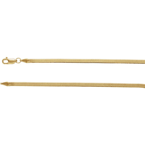 14k Yellow Gold 3mm Flexible Herringbone Chain 18" Chain 14k Yellow Gold 3mm Flexible Herringbone Chain 18" Chain