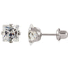 Pair of 07.00 mm Inverness Palladium Plated Square Cubic Zirconia Earrings in Nickel Plated Pair of 07.00 mm Inverness Palladium Plated Square Cubic Zirconia Earrings in Nickel Plated