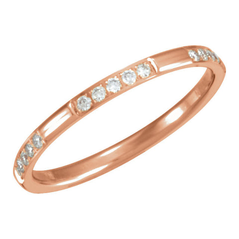 14k Rose Gold 1/6 CTW Diamond Eternity Band Size 8 14k Rose Gold 1/6 CTW Diamond Eternity Band Size 8