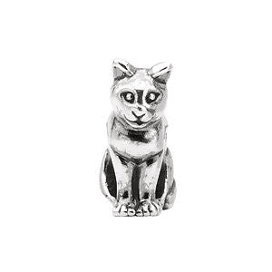 Sterling Silver 11x10mm Cat Slider Bead Sterling Silver 11x10mm Cat Slider Bead