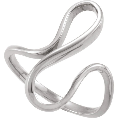 14k White Gold Freeform Ring, Size 6 14k White Gold Freeform Ring, Size 6