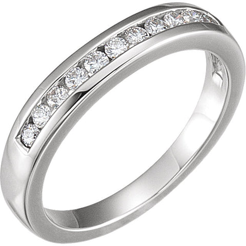 14k White Gold 1/4 CTW Diamond Band to 6.5mm Engagement Ring, Size 7 14k White Gold 1/4 CTW Diamond Band to 6.5mm Engagement Ring, Size 7