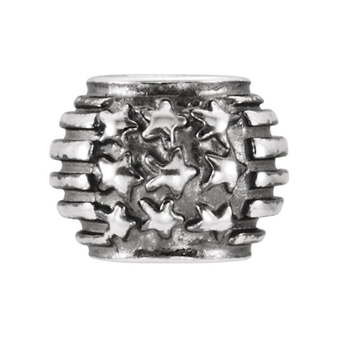 Sterling Silver 10.5x8mm American Flag Bead Sterling Silver 10.5x8mm American Flag Bead