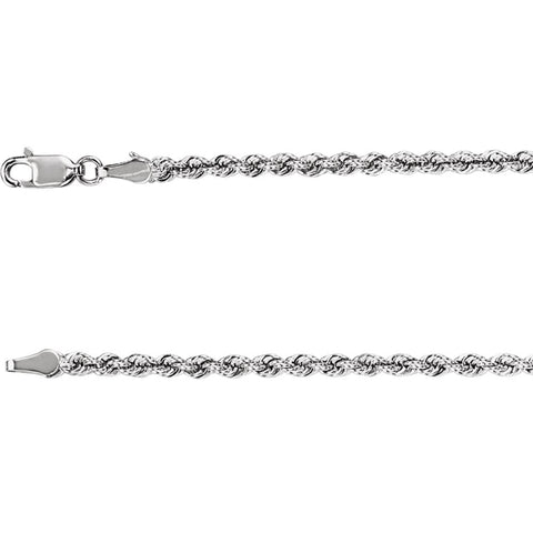 14k White Gold 3mm Rope 16" Chain 14k White Gold 3mm Rope 16" Chain