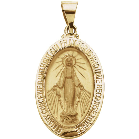 14k Yellow Gold 23x16mm Hollow Miraculous Medal 14k Yellow Gold 23x16mm Hollow Miraculous Medal