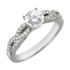Infinity-Inspired Engagement Ring or Band in 14K White Gold (Size 6)
